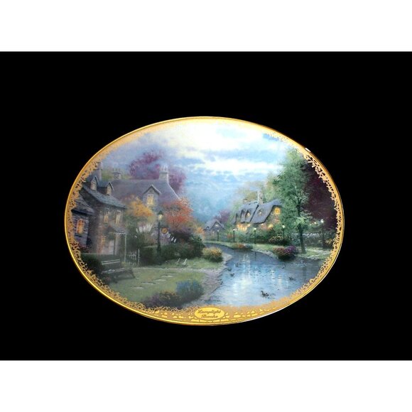 Thomas Kinkade Lamplight Brooke Limited Edition Collectible Plate By Bradford Ex - Picture 3 of 5